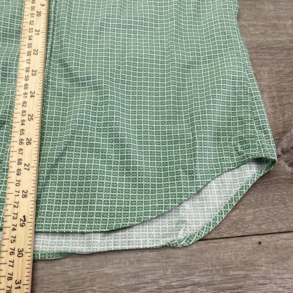 Banana Republic Shirt Mens Medium Green Non Iron‎ Tailored Slim Dress Geometric